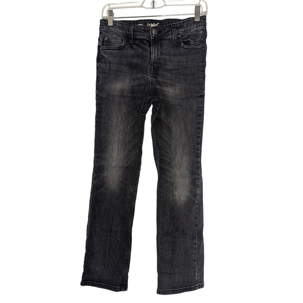 Cat & Jack Straight Recto Boys Jeans Gray Size 14 Adjustable Waistband